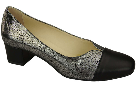 Dámská obuv Lodičky z přírodní kůže 164 Black - Silver ElitaBut