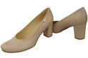 Dámské boty Classic Cappuccino Light Natural Leather Almond Nose pumps 201 ElitaBut