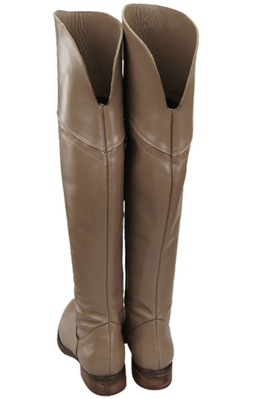 Dámské boty Cappuccino Dark Musketeers High over the knee natural leather 638 ElitaBut