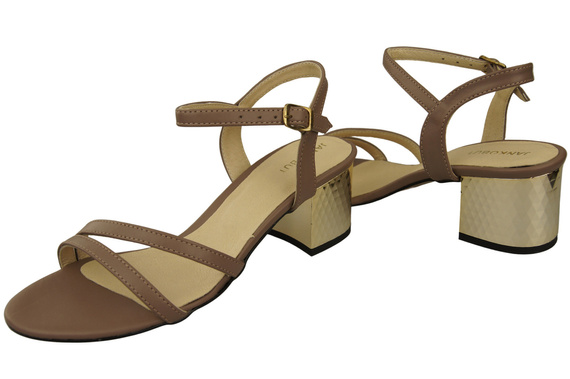 Dámská obuv Cappuccino Dark Natural Leather 197 Smyslně odhalující nohy Sandály ElitaBut