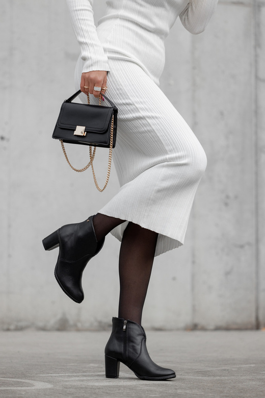 Dámská obuv Zimní kožené boty Black 152 Z ElitaBut