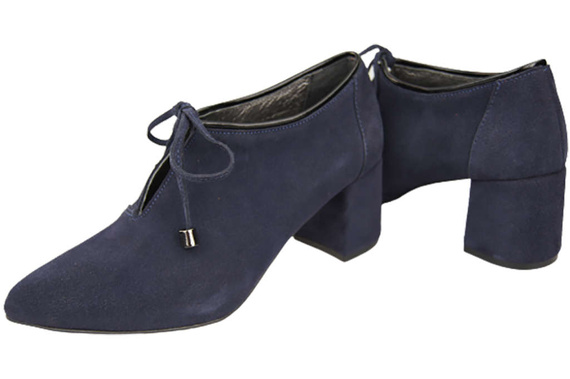 Dámská obuv Navy blue boty Natural leather velour 183 ElitaBut