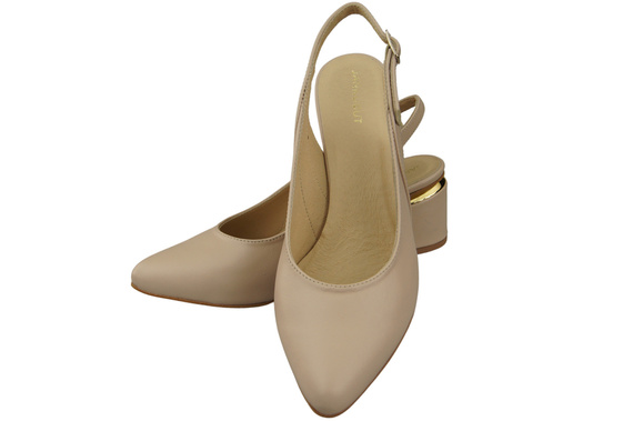 Dámské sandály Cappuccino Bright Natural Leather 196 ElitaBut