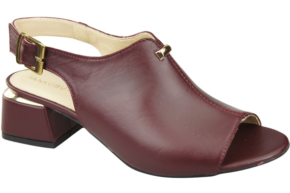 Dámská obuv Sandály Maroon gold buckle Natural leather 198 ElitaBut
