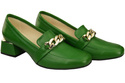 Dámská obuv Zelená s řetízkem Dámské mokasíny Přírodní kůže 193 ElitaBut
