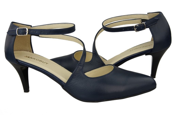 Dámská obuv Nízké sandály na podpatku Přírodní kůže Námořnická modrá 990 ElitaBut