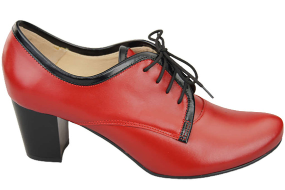 Dámská obuv Šněrovací boty z přírodní kůže Red 758 ElitaBut