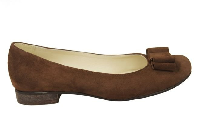 Dámské baleríny Hnědá přírodní kůže Semiš 126 ElitaBut