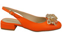 Dámská obuv Oranžové sandály s krystaly Přírodní kůže 215 ElitaBut