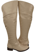 Dámské kozačky Cappuccino Bright Musketeers High over the knee natural leather 638 ElitaBut