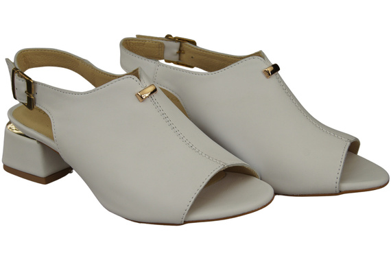 Dámská obuv Sandály White gold buckle Přírodní kůže 198 ElitaBut