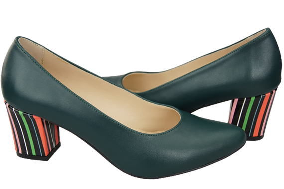 Dámská obuv Obuv Malachite z přírodní kůže s ozdobným podpatkem 158 ElitaBut