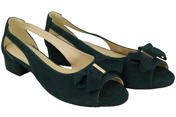 Dámské sandály z přírodní semišové kůže zelené 994 s kombinací stylu a pohodlí ElitaBut