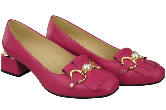 Dámská obuv Dámské lodičky se střapcem Fialové lodičky z přírodní kůže 195 ElitaBut