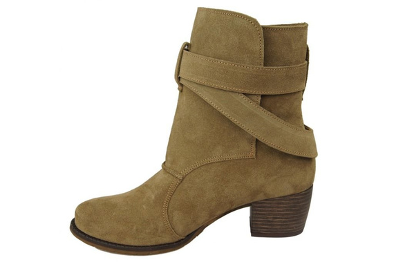 Dámské boty Boty Natural Leather Velour Olive 119 ElitaBut