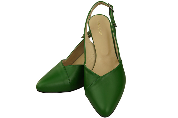 Dámská obuv Zelené sandály na podpatku Přírodní kůže 217 ElitaBut