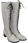 Obuv Dámské bílé šněrovací boty z přírodní kůže 595 ElitaBut