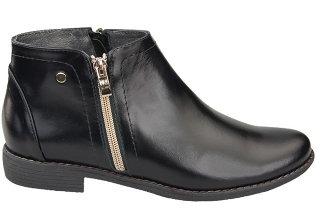 Dámská obuv Dámské boty černé lesklé zateplené přírodní kůže 872 s Elitabut