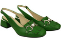 Dámská obuv Zelené sandály zdobené třásněmi Přírodní kůže 208 ElitaBut