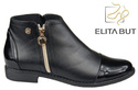Dámská obuv Černé kožené kozačky 877 ElitaBut