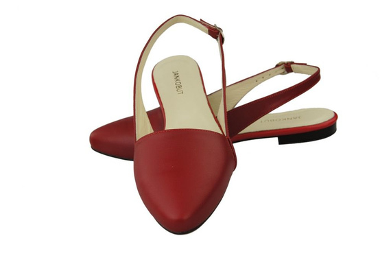 Obuv Dámské sandály Červená přírodní kůže 996 ElitaBut