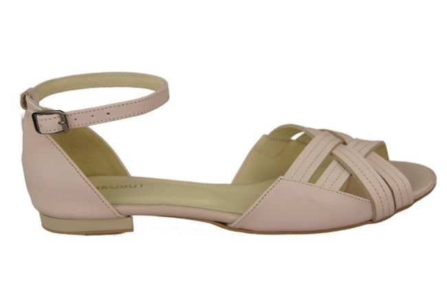 Dámské sandály Powder Pink Natural Leather 128 ElitaBut