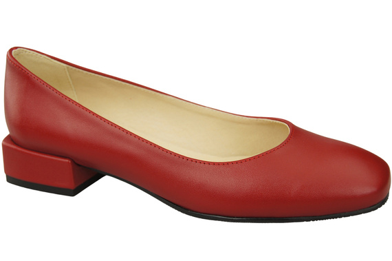Pohodlná dámská obuv Červené ploché kožené lodičky 204 ElitaBut