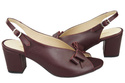 Dámská obuv Sandály Maroon Faced Natural Leather 148 L ElitaBut