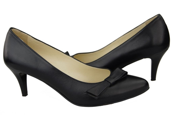 Dámská obuv Přírodní kožené lodičky Černá 989 ElitaBut