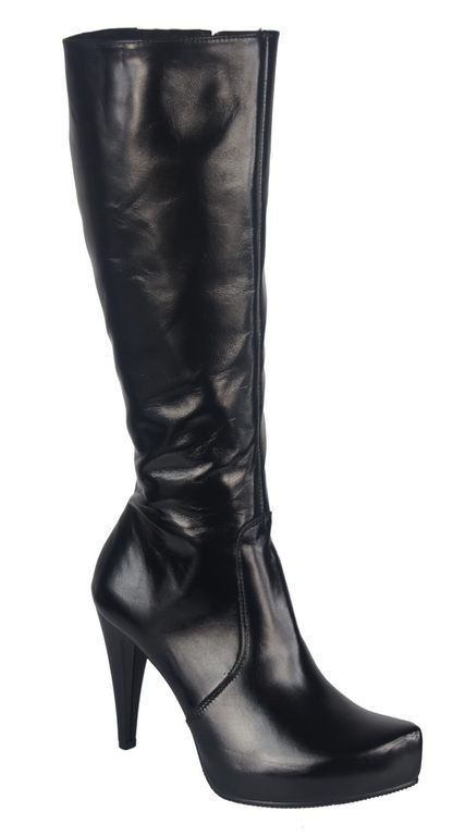 Dámské boty na platformě Černá lakovaná kůže 687 ElitaBut