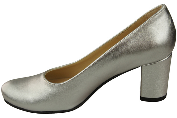 Dámské boty Classic Silver Natural Leather Almond Nose pumps 201 ElitaBut