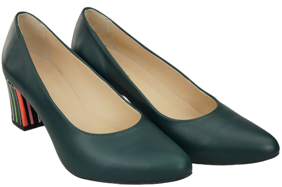 Dámská obuv Obuv Malachite z přírodní kůže s ozdobným podpatkem 158 ElitaBut