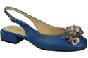 Dámská obuv Modré sandály s krystaly Přírodní kůže 215 ElitaBut