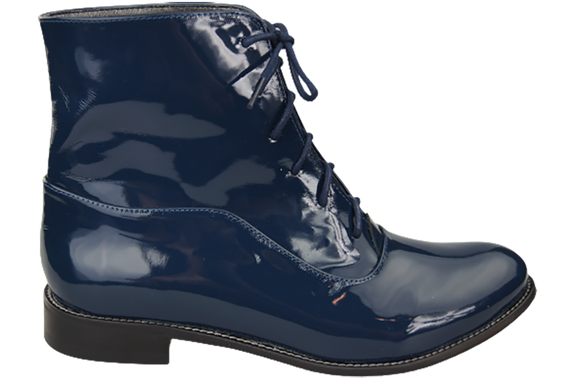 Dámské kozačky námořnicky modré lakované jaro/podzim přírodní kůže 155 L ElitaBut