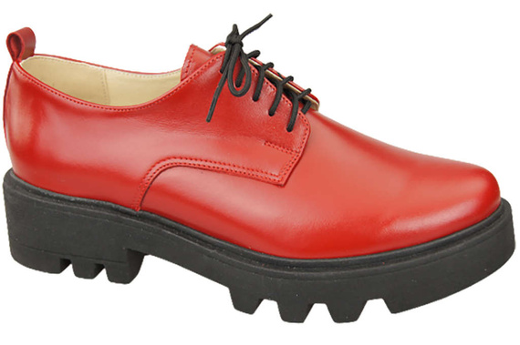 Obuv Dámské šněrovací boty Červená kůže Natural 180 ElitaBut