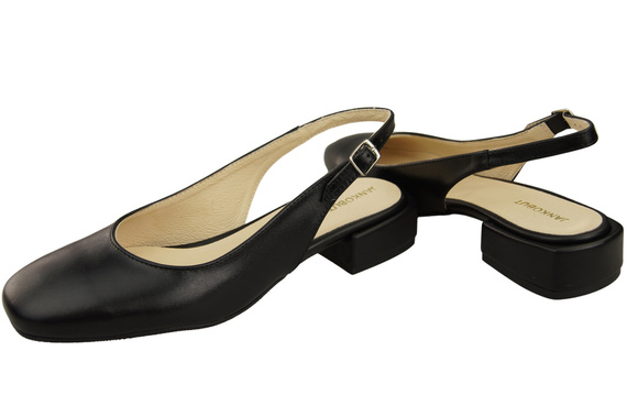 Dámské sandály na černém podpatku z přírodní kůže 206 ElitaBut