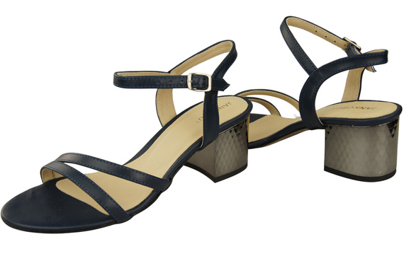 Dámská obuv Navy Blue Natural Leather 197 Smyslně odhalující sandály ElitaBut