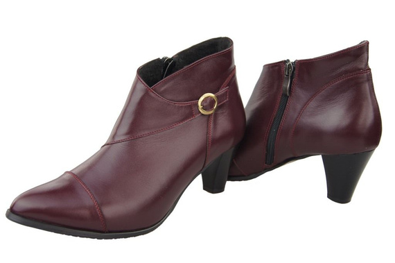 Obuv Dámské kozačky jaro/podzim přírodní kůže Maroon 100 L ElitaBut