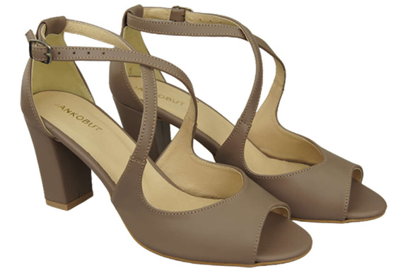 Dámská obuv Sandály Cappuccino Dark Natural Leather 186 ElitaBut