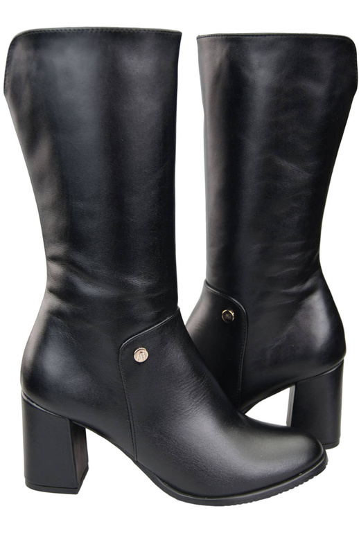 Obuv Dámské boty Černé až do poloviny podpatku z přírodní kůže 189 ElitaBut