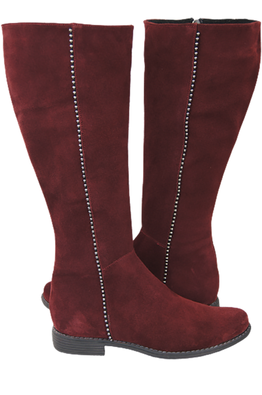 Dámské boty Maroon přírodní kůže Velour 153 ElitaBut