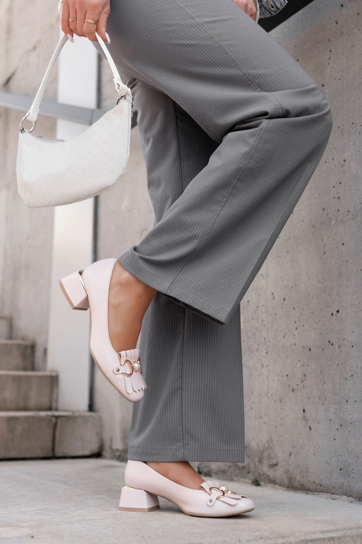 Dámská obuv Tassel Embellished pumps Powder pink Přírodní kůže 195 ElitaBut