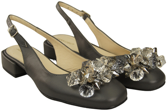 Dámská obuv Graphite sandály s krystaly Přírodní kůže 215 ElitaBut