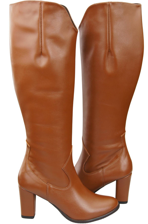 Stylová obuv Dámské hnědé boty na podpatku Přírodní kůže 211 ElitaBut