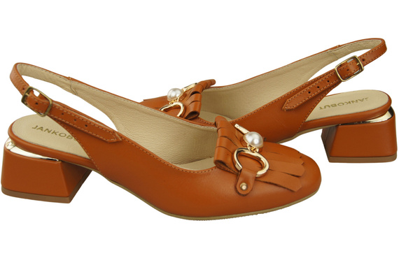 Dámská obuv Červené sandály zdobené třásněmi Přírodní kůže 208 ElitaBut