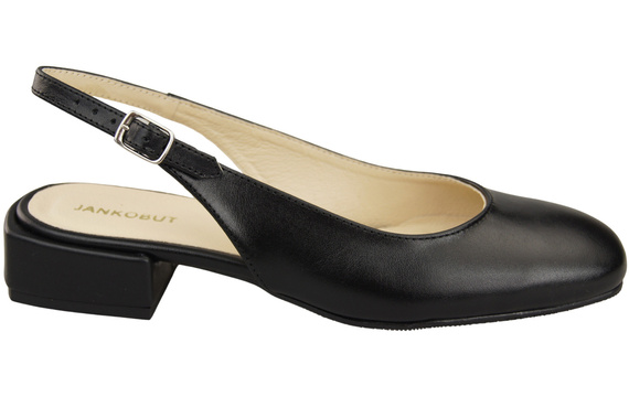 Dámské sandály na černém podpatku z přírodní kůže 206 ElitaBut