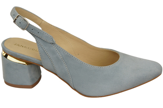 Dámské sandály z přírodní semišové kůže Light Blue Elegance and Comfort 196 From ElitaBut