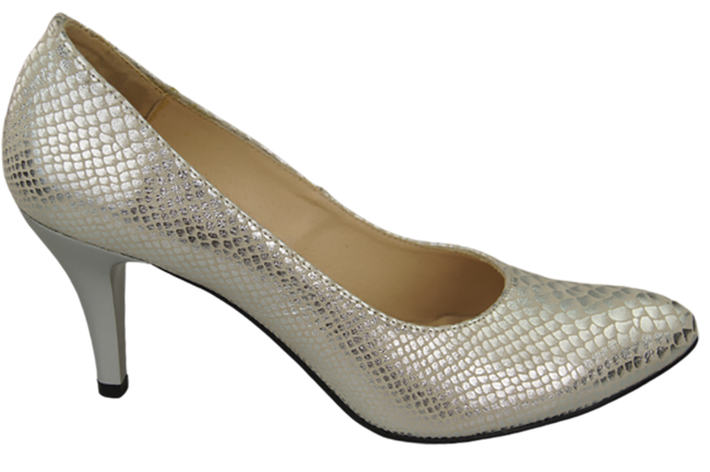 Dámská obuv Stříbrné lodičky Hadí motiv Přírodní kůže 150 ElitaBut