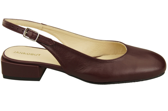 Dámská obuv Sandály Maroon Flat Heel Natural Leather 206 ElitaBut