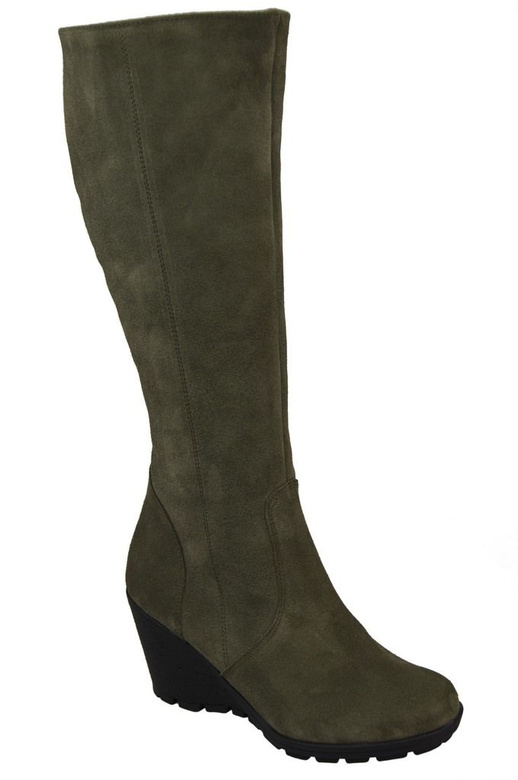 Obuv Dámské kotníkové boty Bottle green natural leather velour 745 ElitaBut